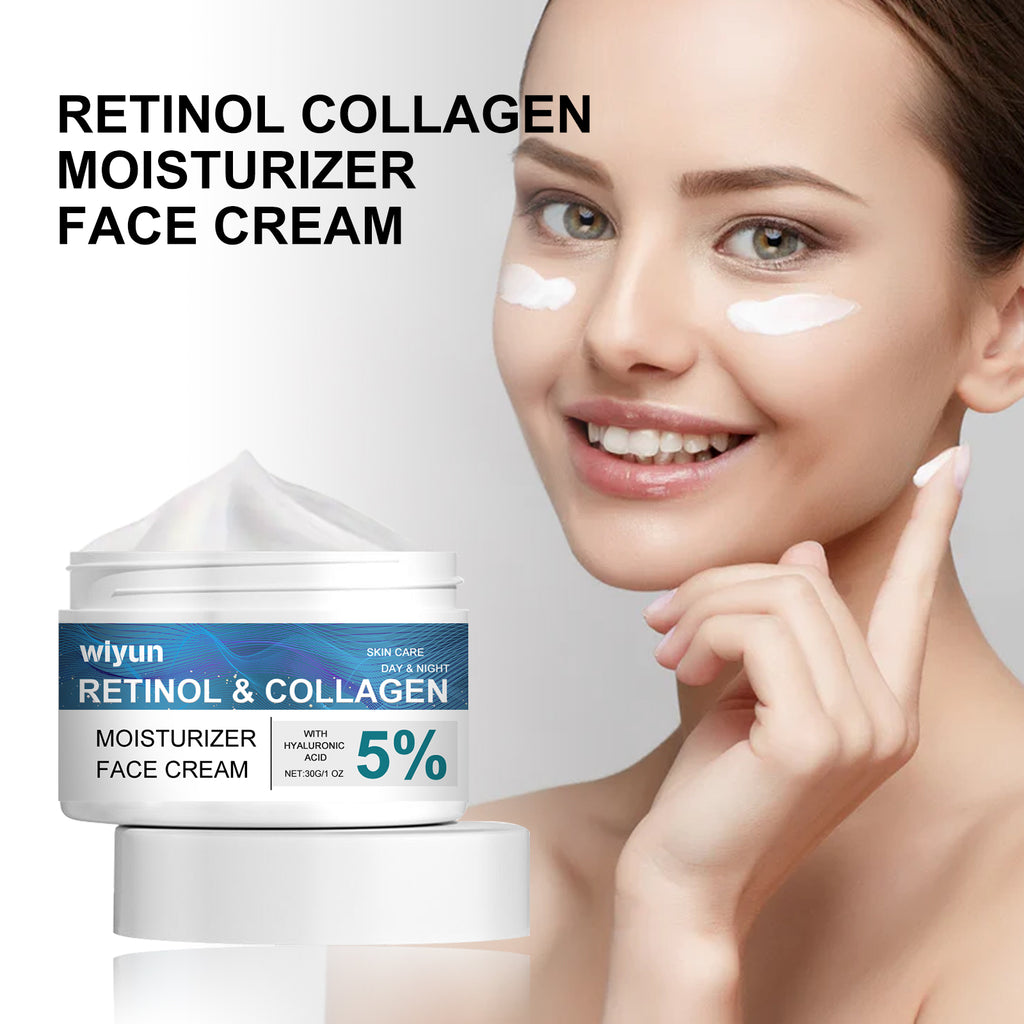Wiyun Retinol Collagen Moisturizer Face Cream, Deep Moisturizing Long Lasting Hydrating Firming Moisturizing Whitening Skin Care Cream