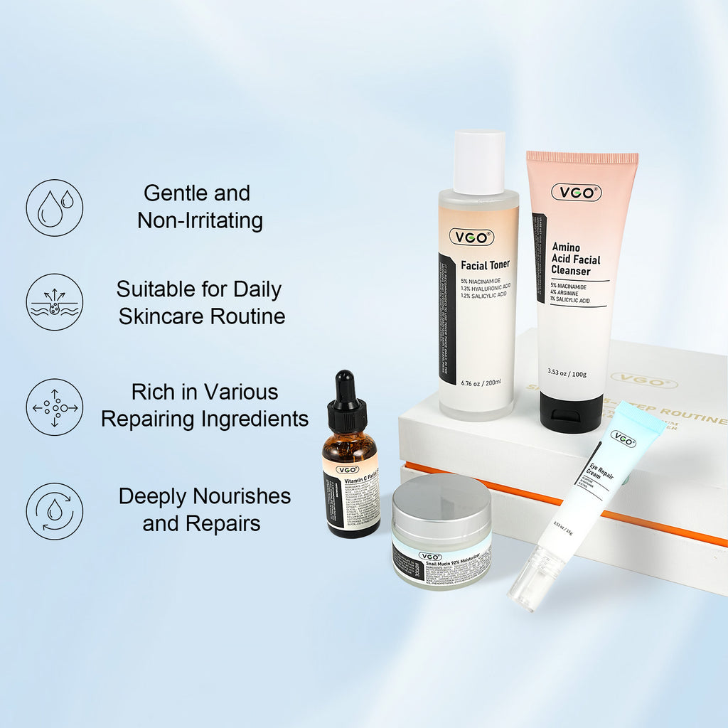 SKINCARE 5-STEP ROUTINE CLEANSER - TONER - SERUM -EYE CREAM - MOISTURIZER